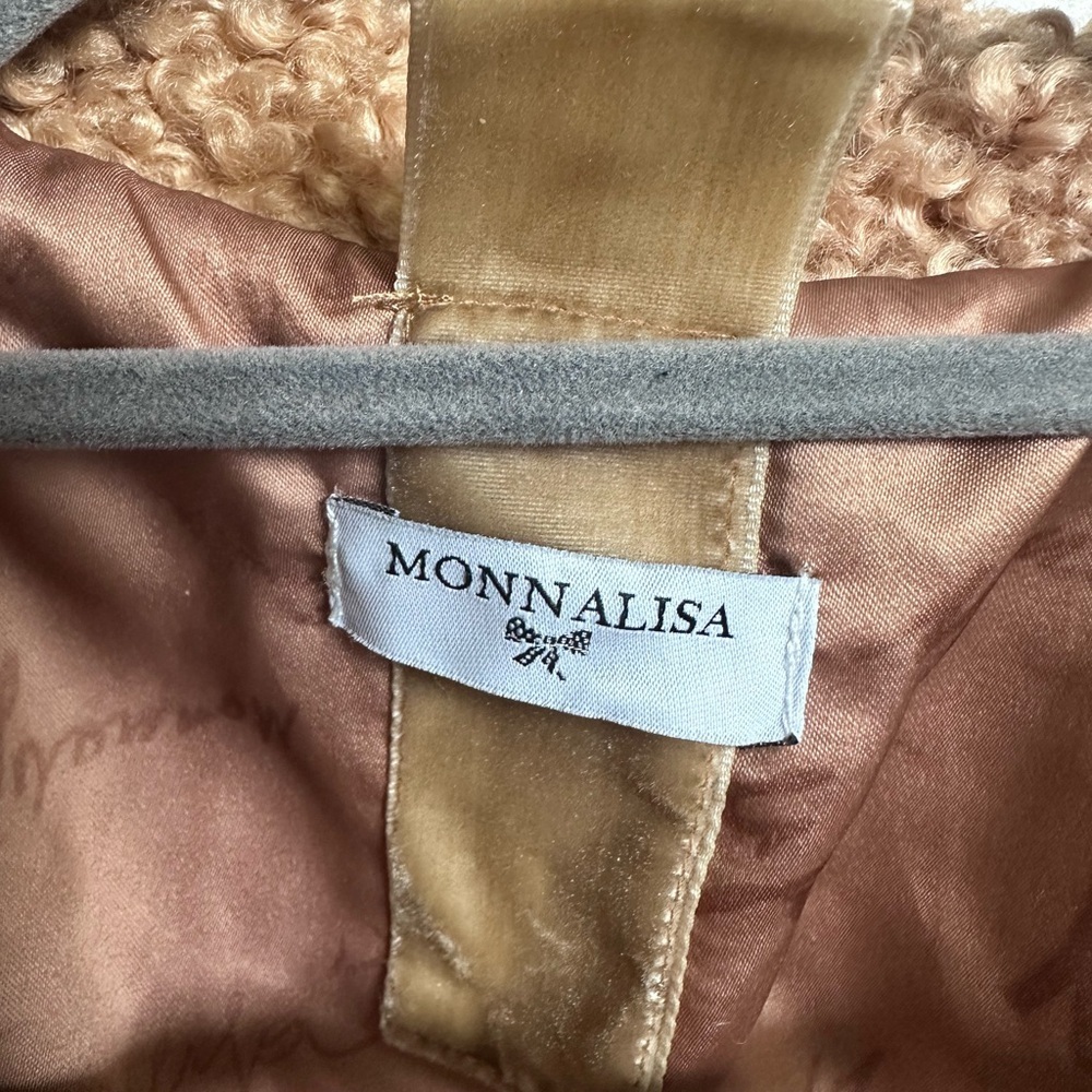 Monnalisa brown teddy coat with buttons - Picture 5 of 5